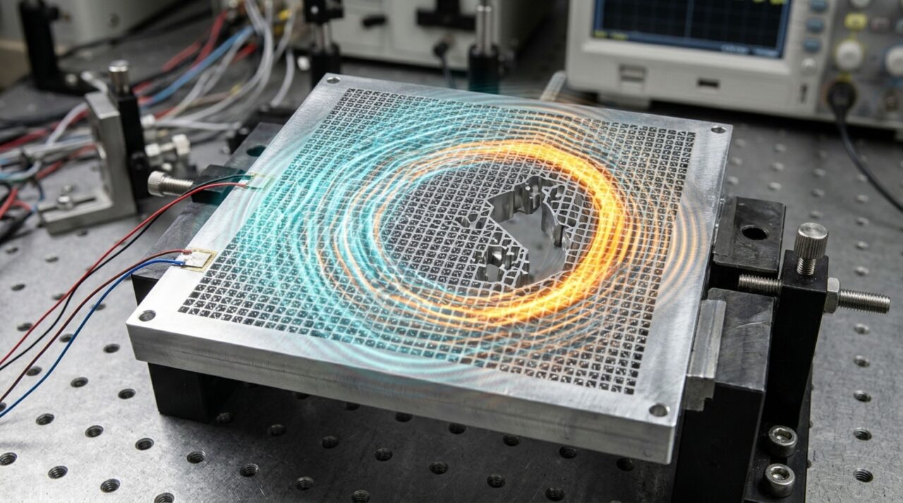 Metamaterial mecânico demonstrou como propriedades direcionais podem organizar vibrações em percursos resistentes a imperfeições