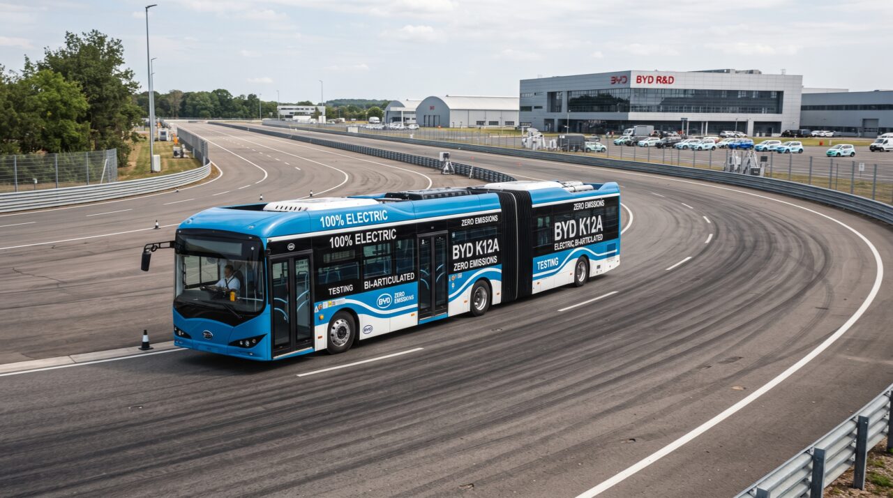 O lançamento e as especificações técnicas do ônibus biarticulado 100% elétrico BYD K12A