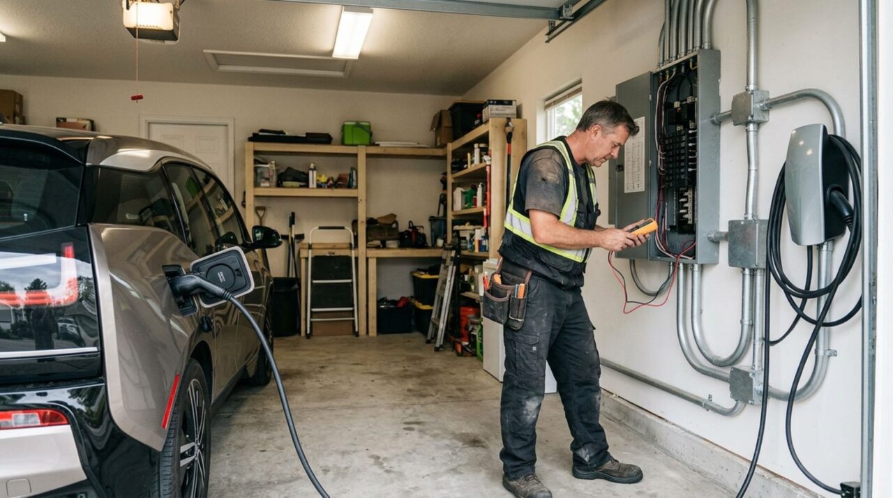 Dono de carro elétrico leva uma extensão até a garagem para carregar o veículo, mas uma exigência de segurança muda o projeto antes do primeiro uso