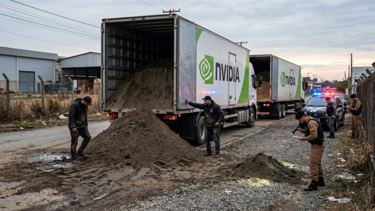Eles roubaram 2 caminhões da Nvidia pensando que continham GPUs valiosas, mas na verdade tinha 10 toneladas de areia