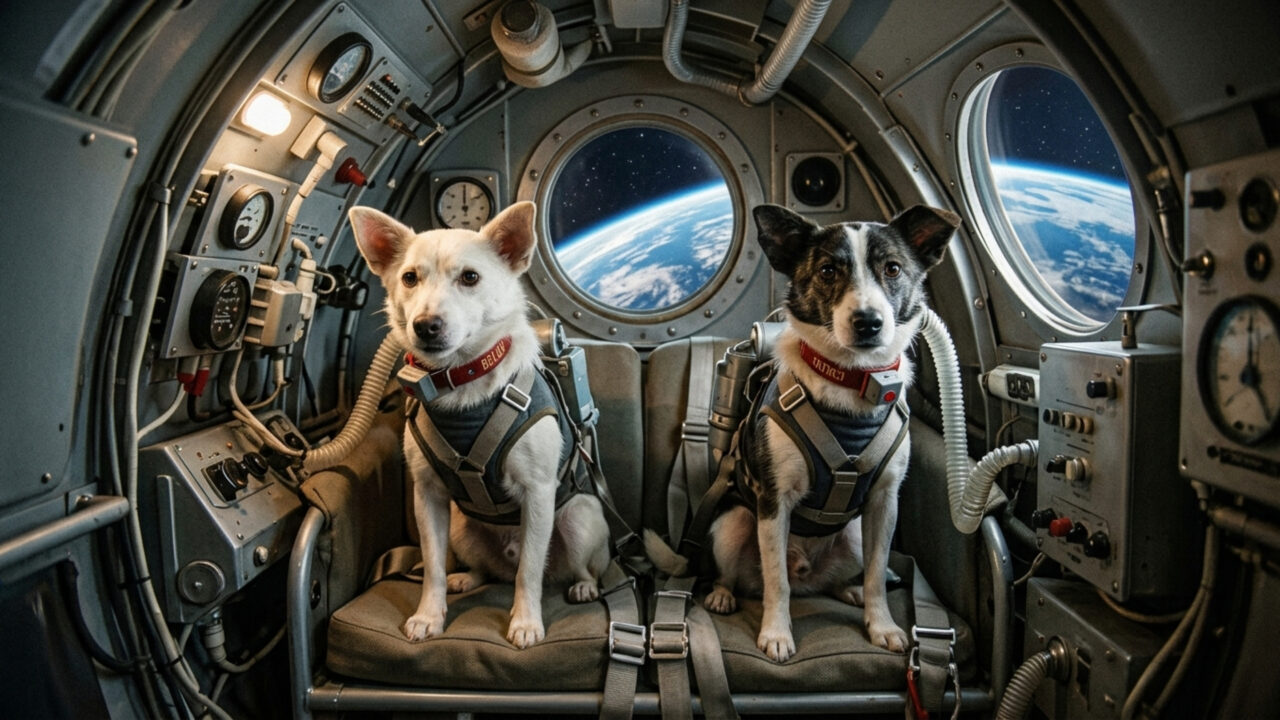 Em 1960, as cadelas Belka e Strelka deram 17 voltas na Terra e voltaram vivas a missão que abriu caminho para o homem no espaço