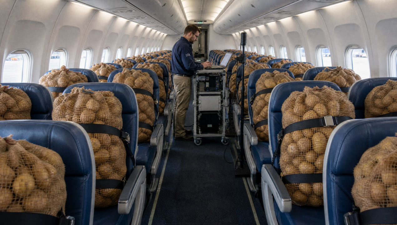 Em 2012, a Boeing colocou  9 toneladas de batatas no lugar dos passageiros uma decisão brilhante para resolver o problema do Wi-Fi em aviões