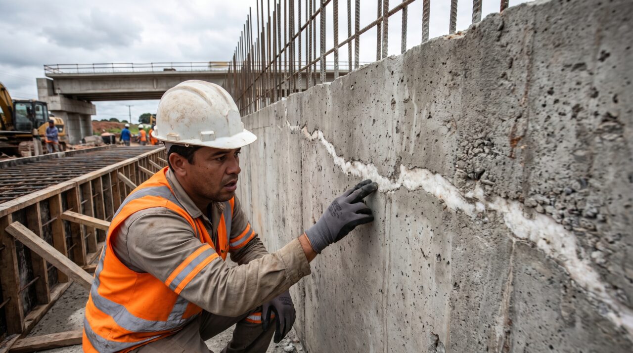 Concreto que parecia condenado por pequenas fissuras pode receber bactérias adormecidas que entram em ação quando a água alcança a rachadura