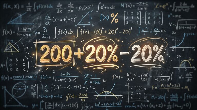Quanto é 200 + 20% − 20%? A porcentagem confunde a maioria dos que tentam
