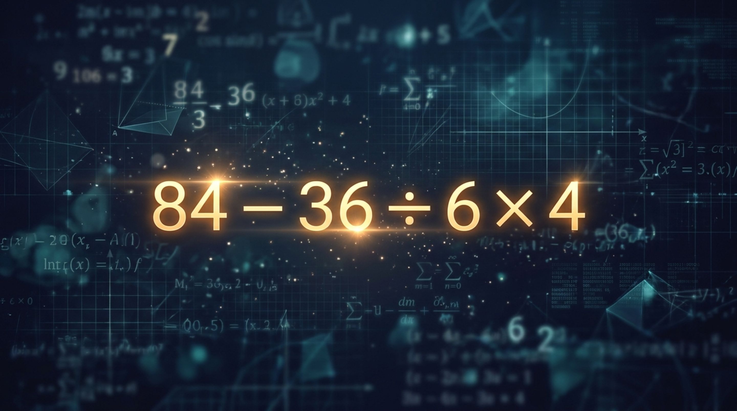 Expressão matemática com divisões e subtrações exige atenção à ordem