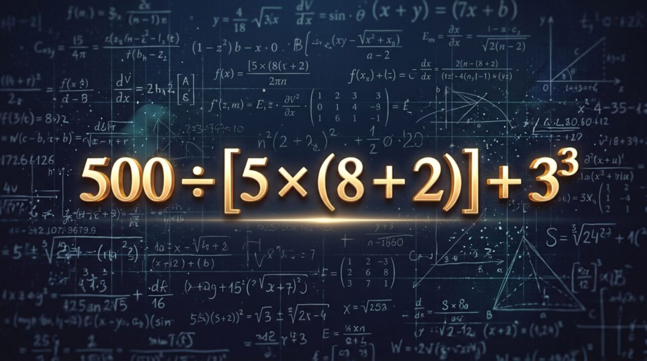 Poucos brasileiros resolvem 500 ÷ [5 × (8 + 2)] + 3³ sem precisar de calculadora