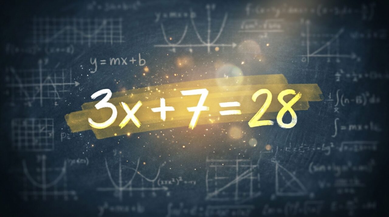 Você consegue encontrar o valor de X em 3x + 7 = 28? Menos de 1% da população consegue