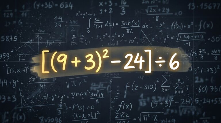 A maioria erra ao resolver [(9 + 3)² − 24] ÷ 6 deixando apenas 1% com a vitória