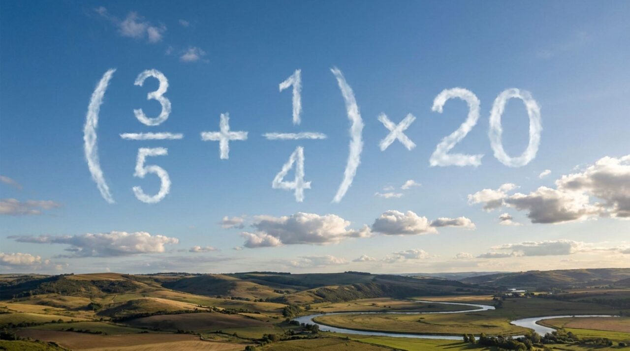 A conta (3/5 + 1/4) × 20 parece fácil, mas esconde uma armadilha que derruba 80% dos brasileiros