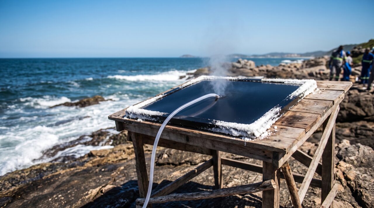 Um sistema de dessalinização deixa o sal para trás em forma sólida e usa o próprio Sol para transformar água do mar em água doce