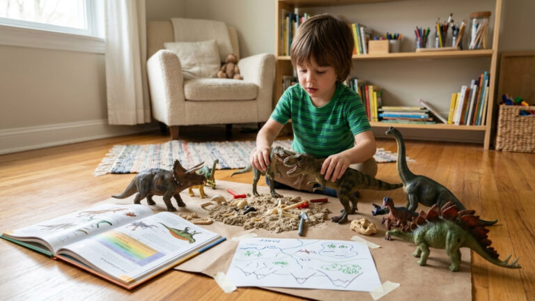Especialistas constataram que crianças que brincam com dinossauros têm alta criatividade e aprendem com mais facilidade