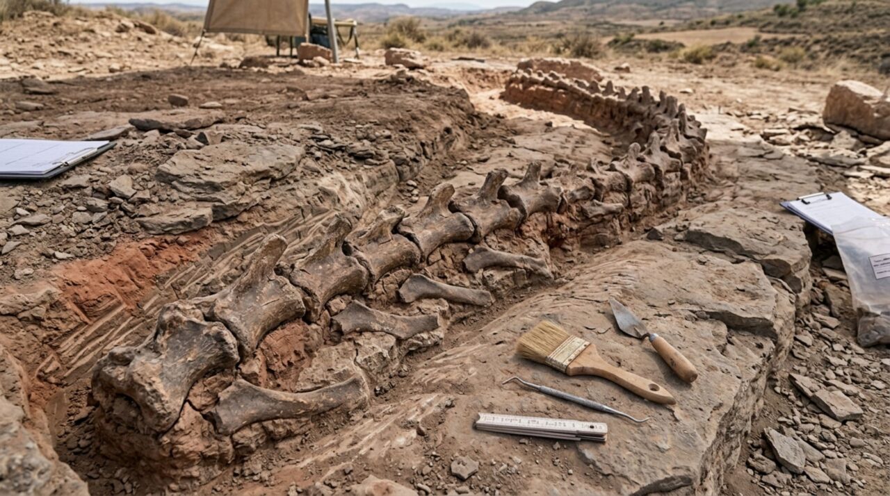 Quatorze vértebras da cauda permitiram atribuir os fósseis espanhóis ao gênero Diplodocus