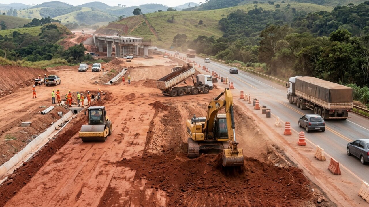 São 39 grandes estruturas de engenharia, 47 dispositivos de acesso e 164 km de duplicações em um projeto de R$ 8,7 bilhões que pretende transformar uma das principais ligações rodoviárias de Minas Gerais