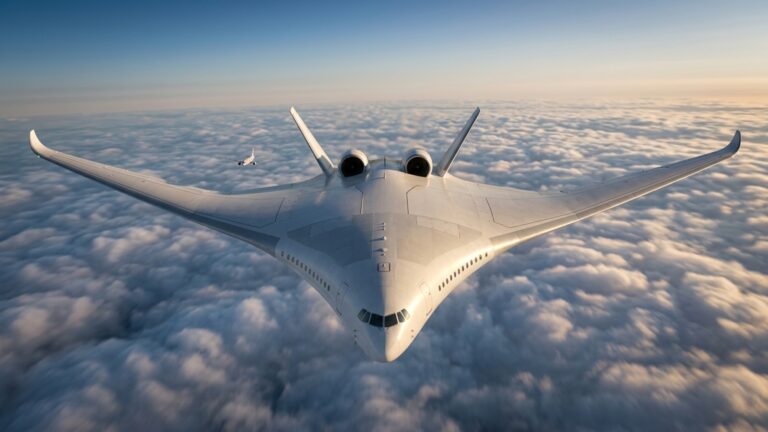 O avião do futuro: uma aeronave com poucas janelas, capaz de transportar até 250 passageiros por 9.260 km