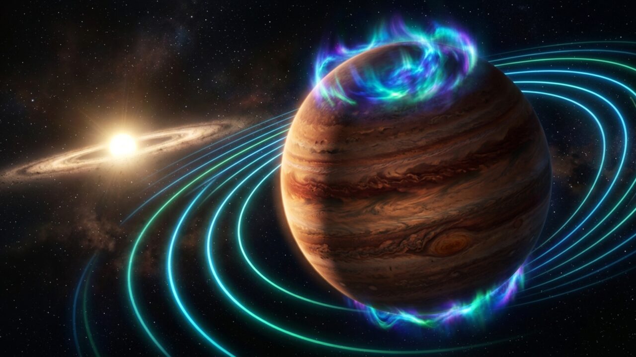 Astrônomos detectaram pela primeira vez sinais de rádio provenientes de um exoplaneta a 63,4 anos-luz da Terra
