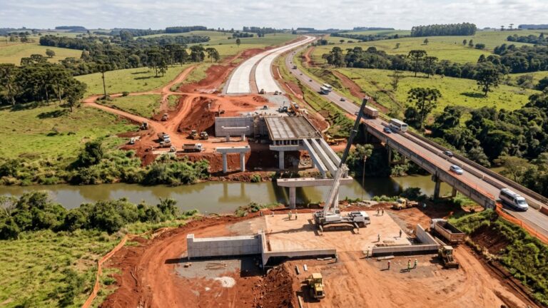 Uma estrada de 45,5 km está recebendo R$ 514 milhões para ganhar 3 viadutos, 2 pontes e uma passarela, com pistas de concreto no interior do Paraná // IMAGEM ILUSTRATIVA