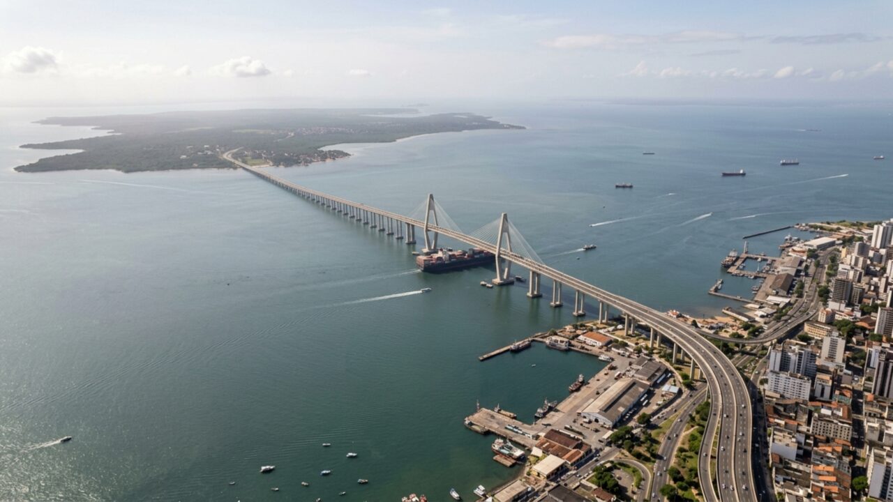 Uma nova ponte de 12,4 km sobre o mar será ligada a dois túneis e 22 km de via expressa para conectar uma capital brasileira a uma ilha