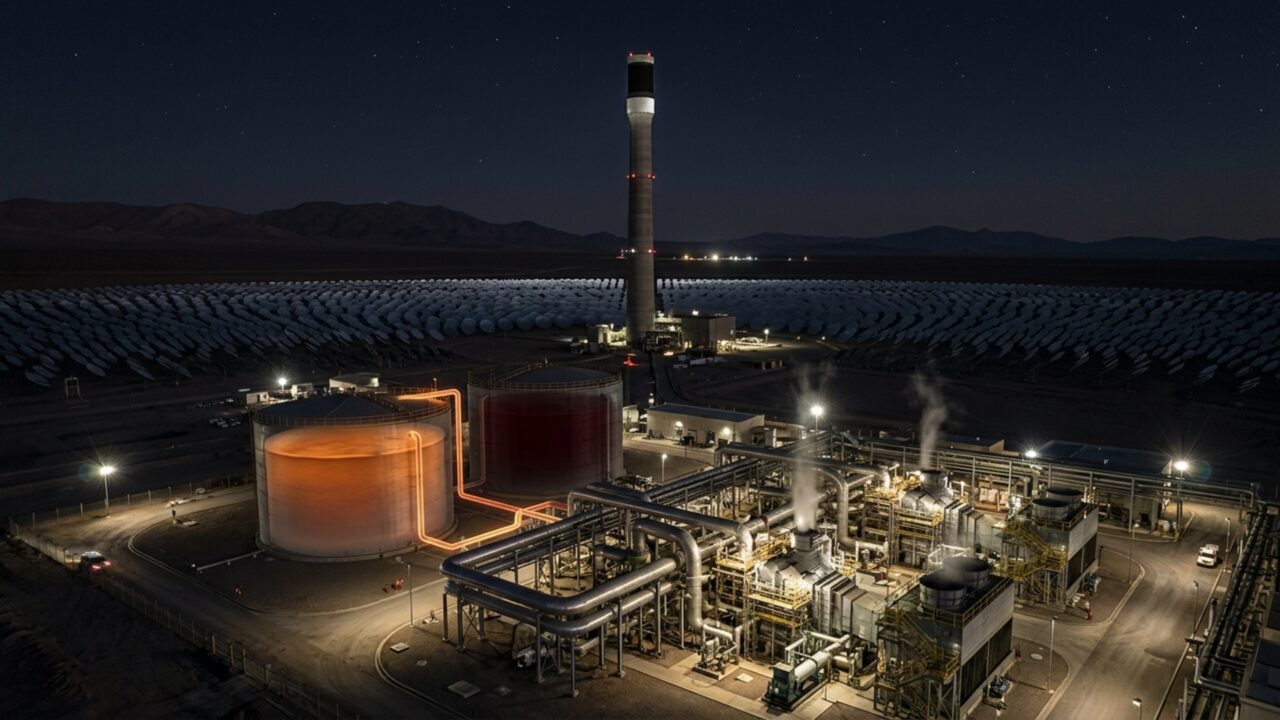 10.600 espelhos e uma torre de 250 metros: a usina no deserto projetada para gerar energia mesmo sem sol