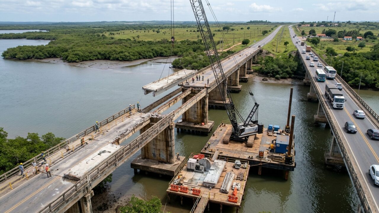 Ponte construída em 1960 será demolida para receber uma estrutura de R$ 176,7 milhões na única ligação rodoviária direta de uma capital brasileira