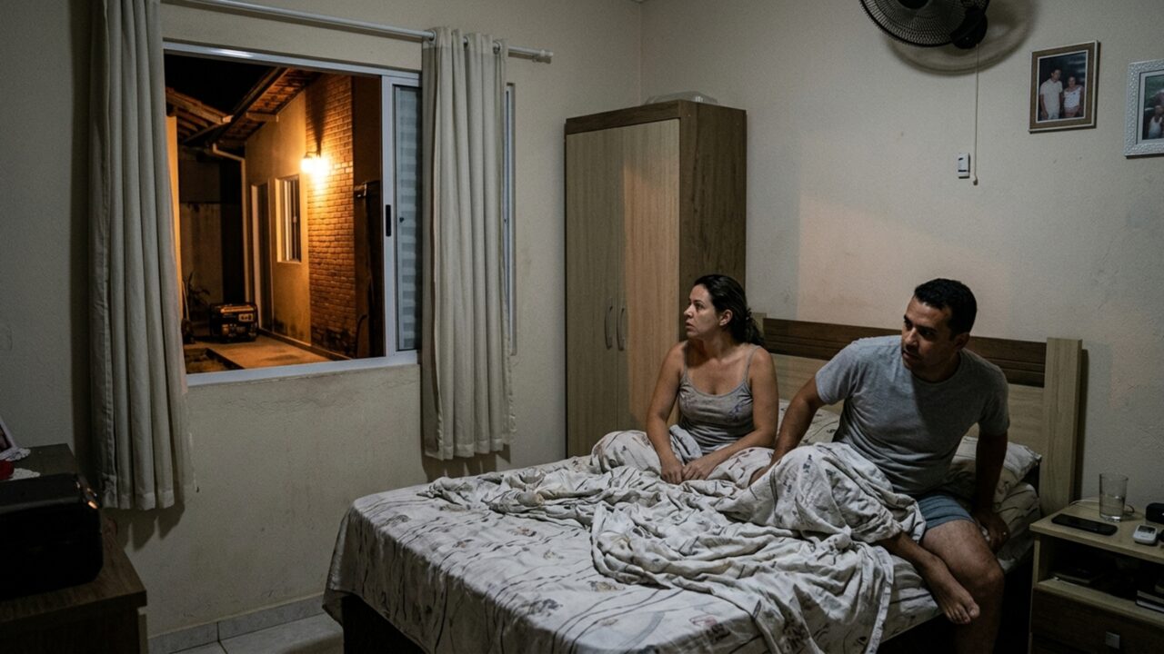 Família acorda com cheiro de combustível e descobre que vizinho instalou um gerador portátil perto de sua janela para enfrentar as quedas de energia, iniciando uma discussão sobre segurança