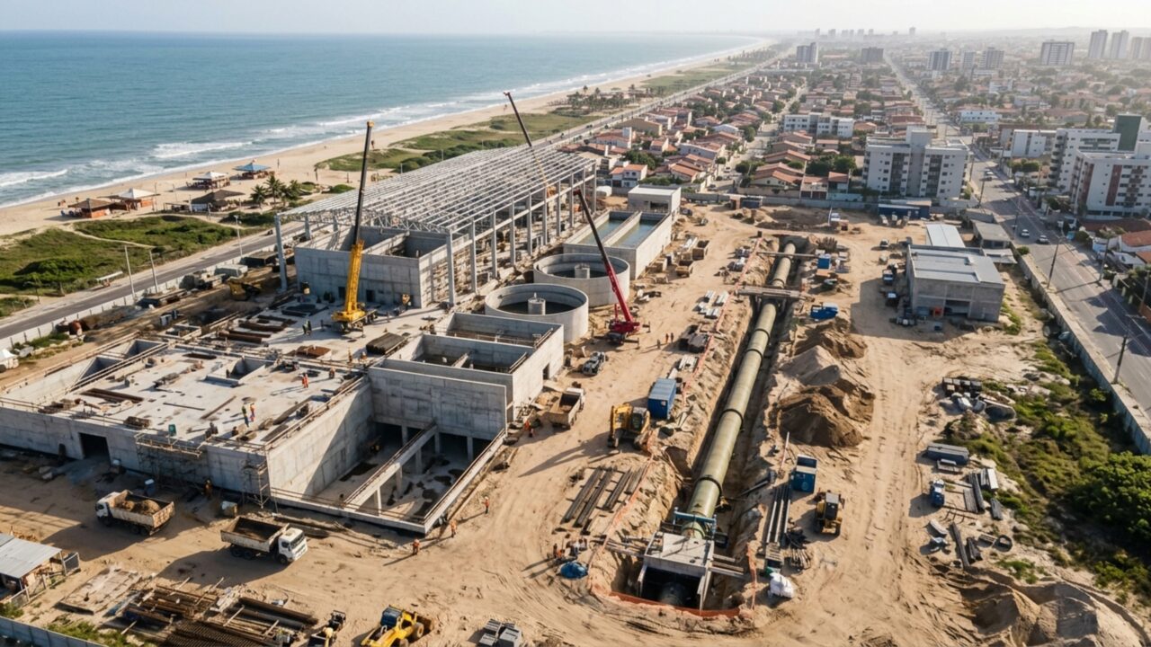 Megaobra de R$ 3 bilhões vai puxar a água do mar por um tubo de 2,61 km para produzir 1.000 litros de água potável por segundo