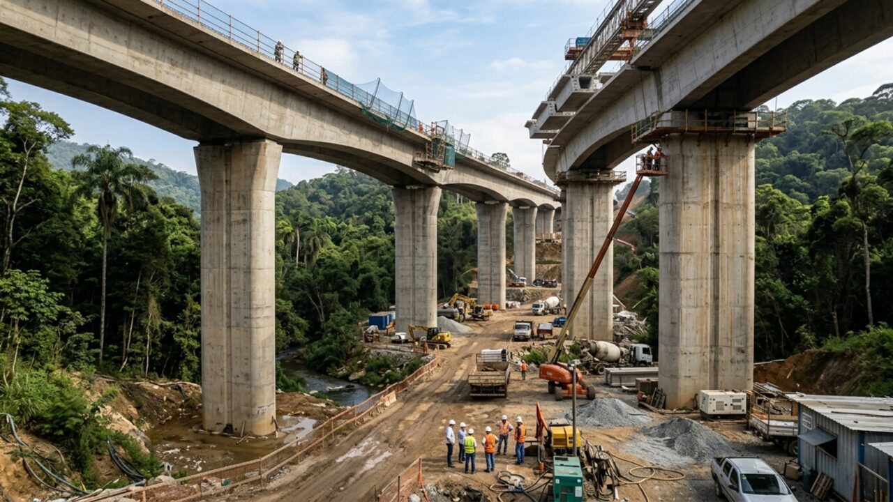 Com 44 pontes, 63 viadutos e sete túneis duplos, uma rodovia de 44 km foi projetada para fechar a rota de caminhões ao redor da maior cidade do Brasil // IMAGEM ILUSTRATIVA