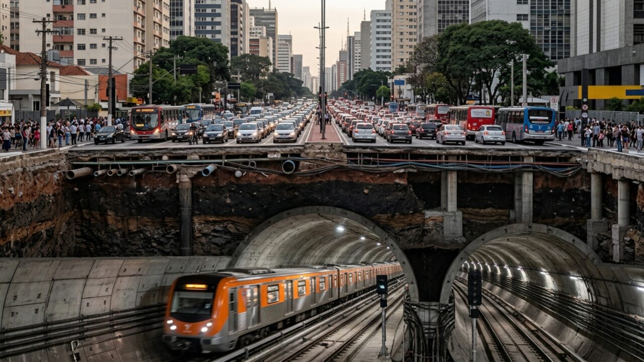 Com 15 estações, 15,3 km de linha subterrânea e R$ 19 bilhões em obras, novo metrô promete reduzir de 1h30 para 23 minutos uma viagem sob a maior cidade do Brasil
