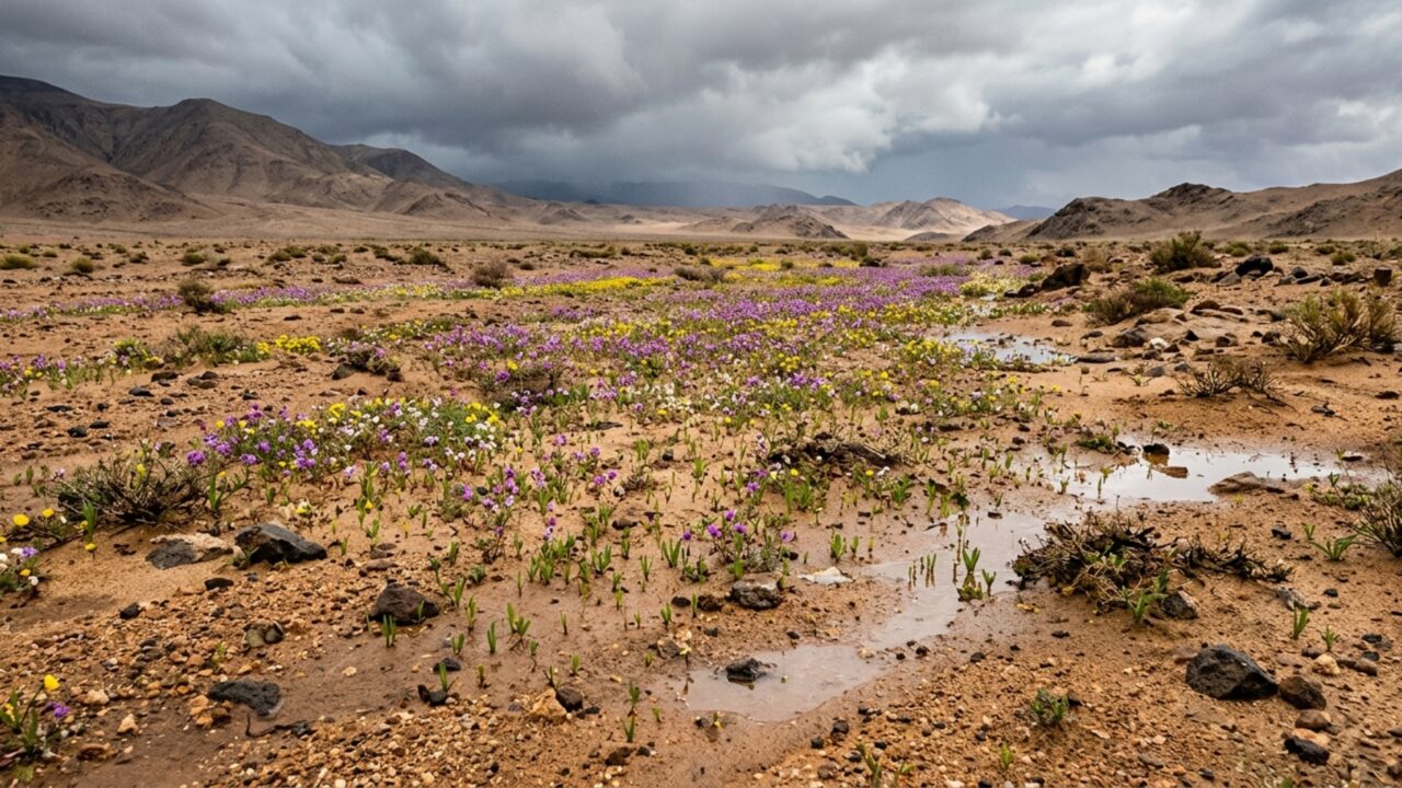 Deserto do Atacama pode ter a maior floração desde 1997 após chuvas ligadas ao fenômeno El Niño