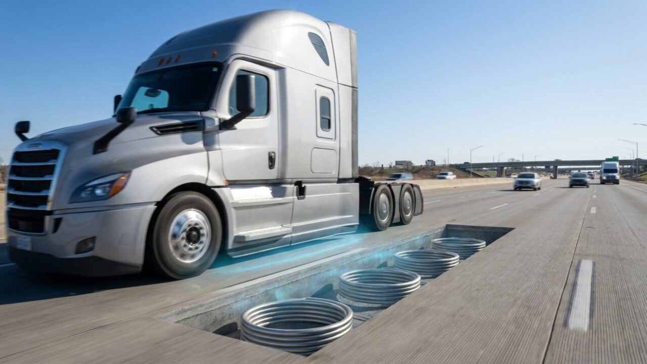 Uma estrada conseguiu transferir energia para um caminhão elétrico a cerca de 105 km/h sem que ele precisasse parar ou se conectar a um cabo