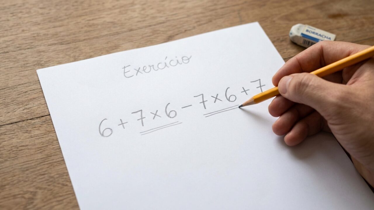 Tente resolver 6 + 7 × 6 − 7 × 6 + 7 sem calculadora e teste sua memória do ensino fundamental