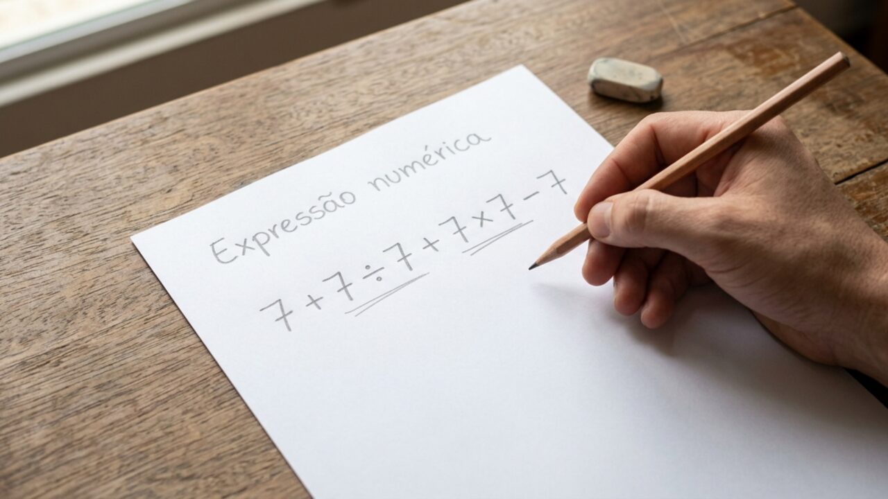 Esconda sua calculadora e tente resolver 7 + 7 ÷ 7 + 7 × 7 − 7 usando a ordem das operações