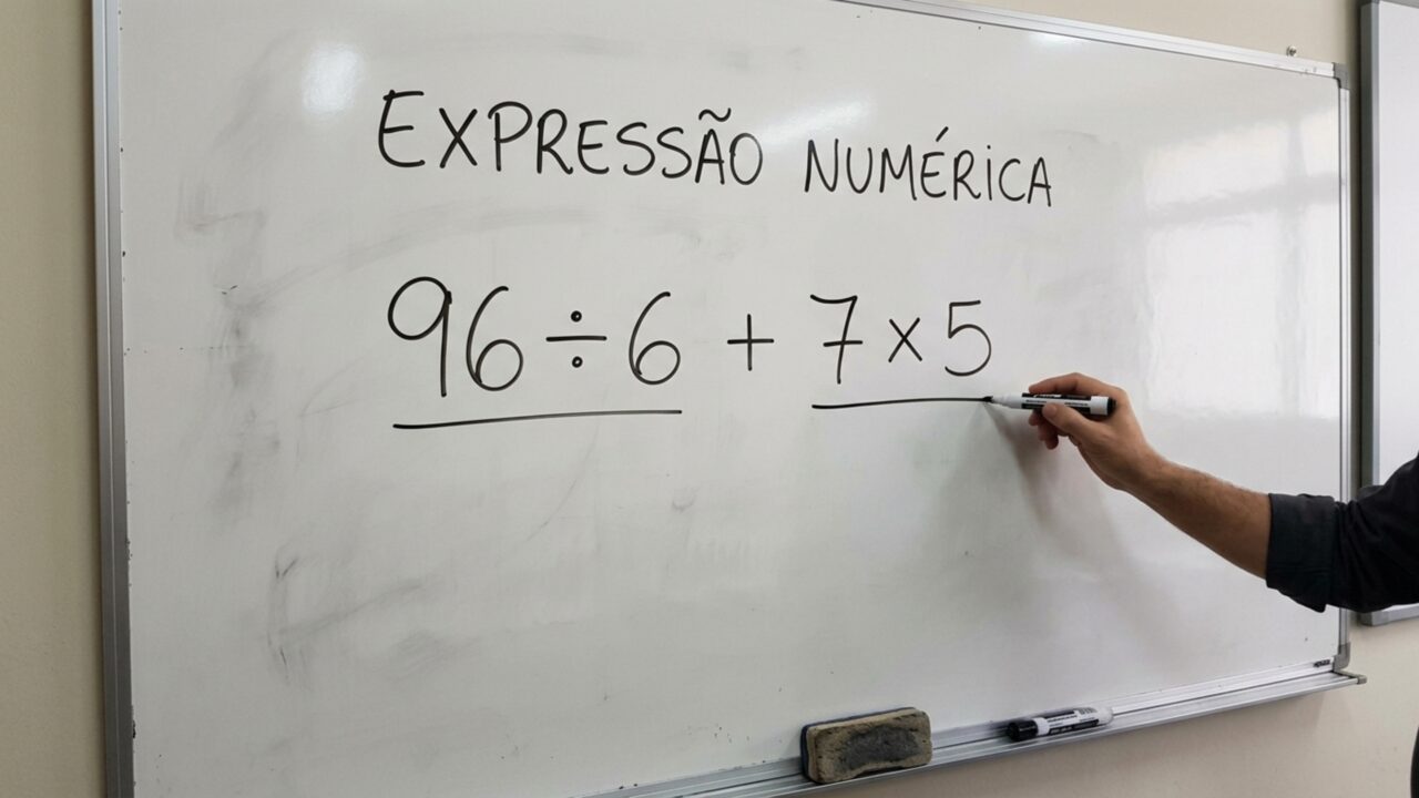 A conta 96 ÷ 6 + 7 × 5 parece fácil, mas muita gente erra antes de chegar ao resultado