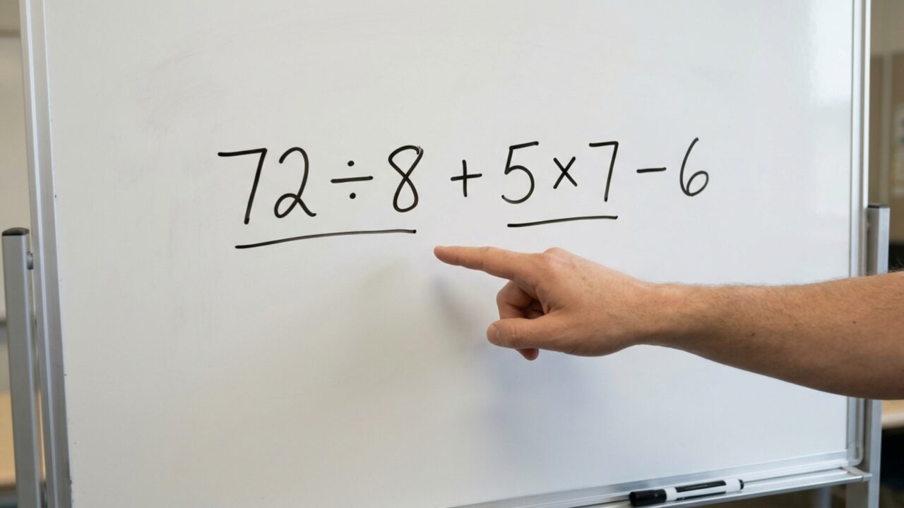 Tente resolver 72 ÷ 8 + 5 × 7 - 6 sem calculadora e teste o que você lembra da escola // IMAGEM ILUSTRATIVA