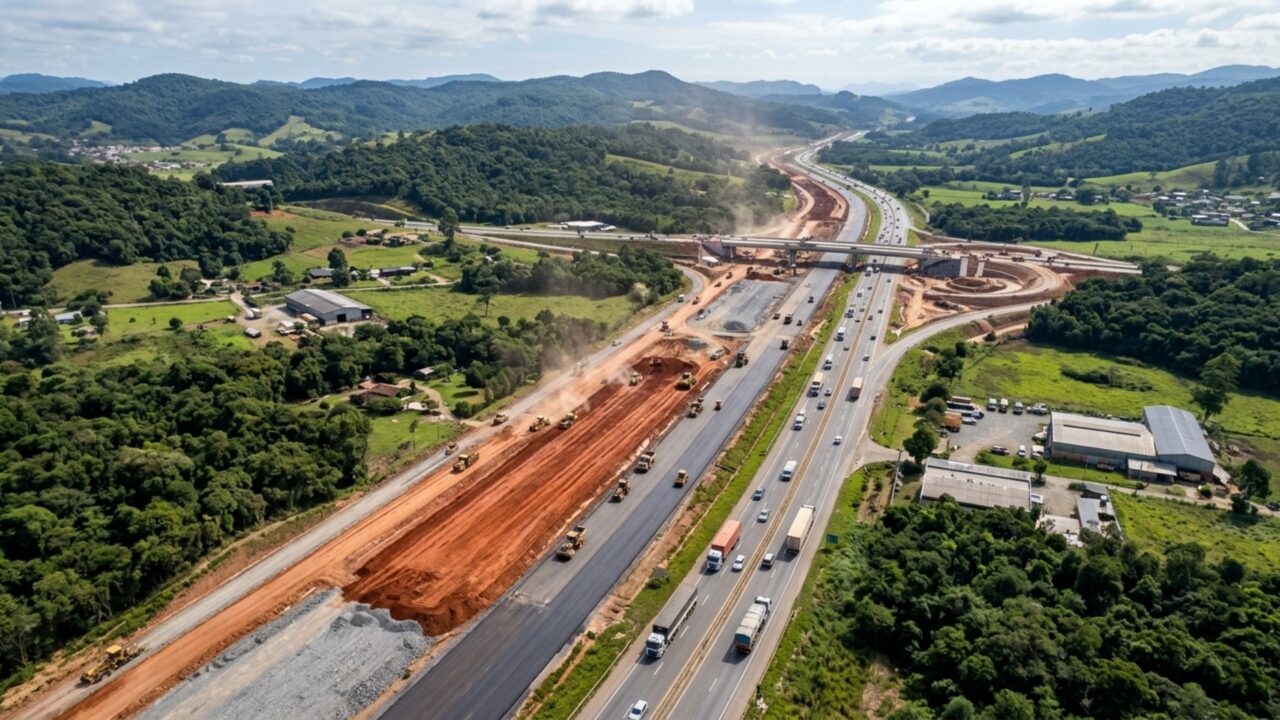 Com 27 viadutos e 73 km de duplicação, obra de R$ 1,7 bilhão está transformando uma das principais rotas de caminhões do Sul // IMAGEM ILUSTRATIVA