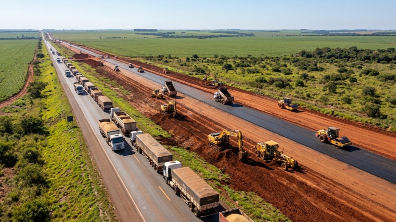 Com 99 viadutos, 22 passarelas e 203 km de duplicações, uma estrada de 846 km vai ser transformada em uma das principais rotas de caminhões do Centro-Oeste
