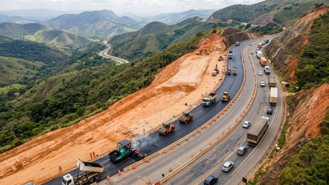134 km de duplicação, 83 km de faixas extras e 51 correções de traçado vão transformar a rodovia mais temida de Minas Gerais, que atravessa as serras do estado
