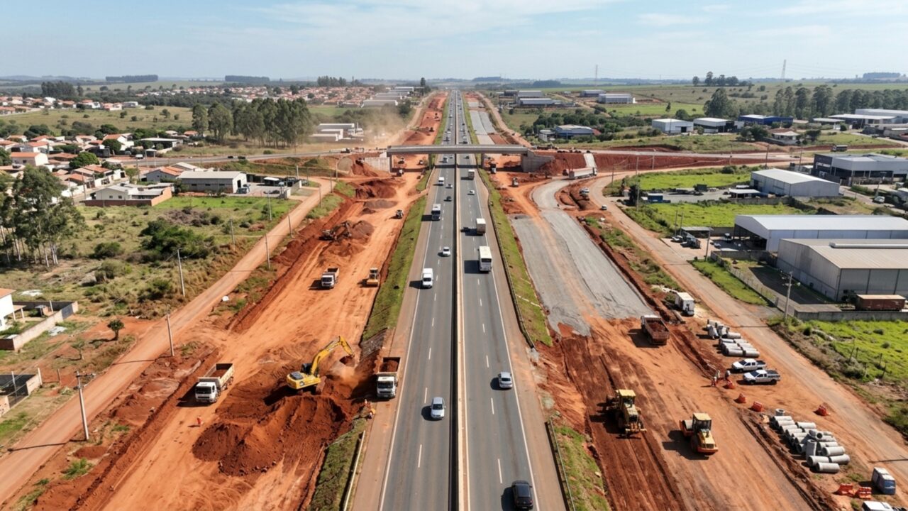 Seis novas pontes e viadutos e mais de 7 km de vias marginais fazem parte de uma obra de R$ 92,6 milhões ao redor de uma grande cidade do interior paulista // IMAGEM ILUSTRATIVA