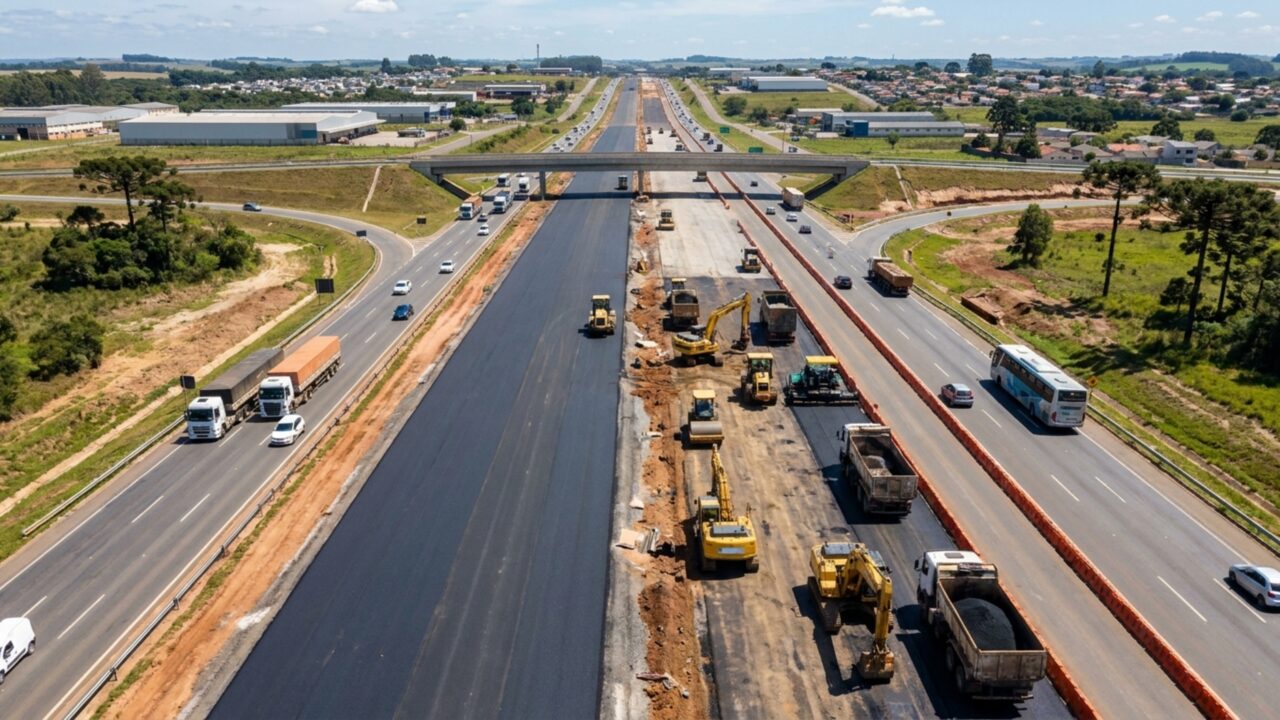 Para ampliar uma das saídas de Curitiba, obra de R$ 148 milhões prevê 32 km de novas faixas, alargamento de 15 pontes e viadutos e 15 km de ciclovias // IMAGEM ILUSTRATIVA