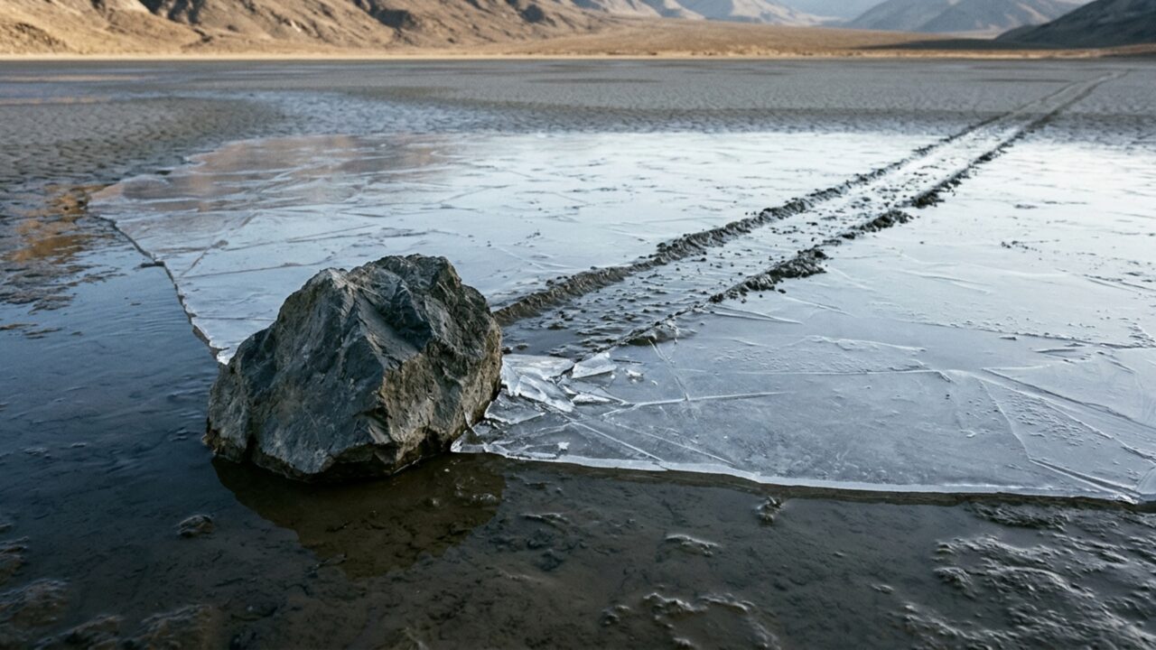 Pedras de até 320 kg atravessam sozinhas o chão de um deserto e deixam rastros de centenas de metros que intrigaram cientistas por décadas