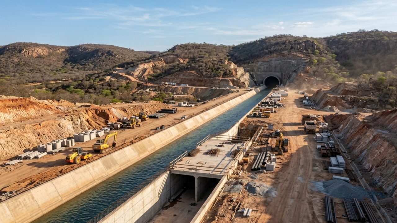 Megaobra de R$ 1,4 bilhão abre um túnel de 6,5 km e leva água por 115 km para cruzar o sertão com vazão de até 40 mil litros por segundo // IMAGEM ILUSTRATIVA