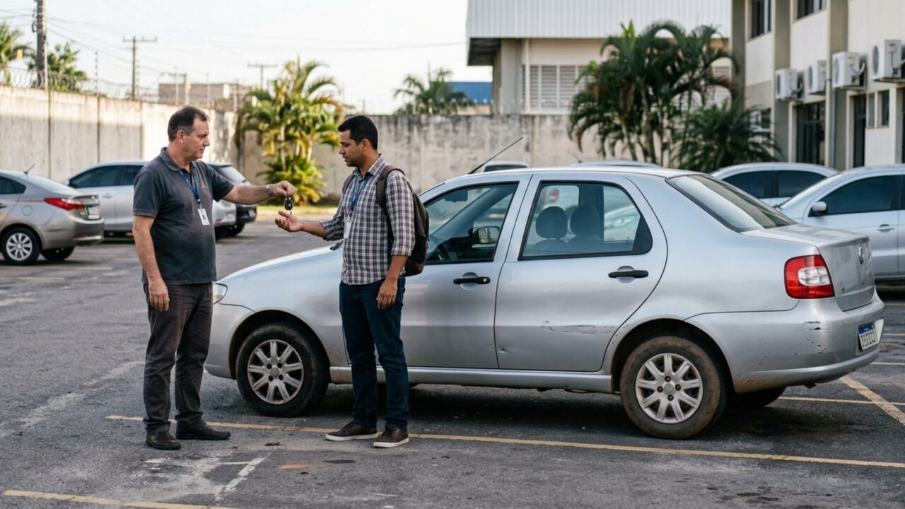 Trabalhador devolve o carro da empresa depois de quatro anos de serviço e recebe cobrança pelos arranhões na pintura, embora afirme que as marcas já existiam quando recebeu o veículo