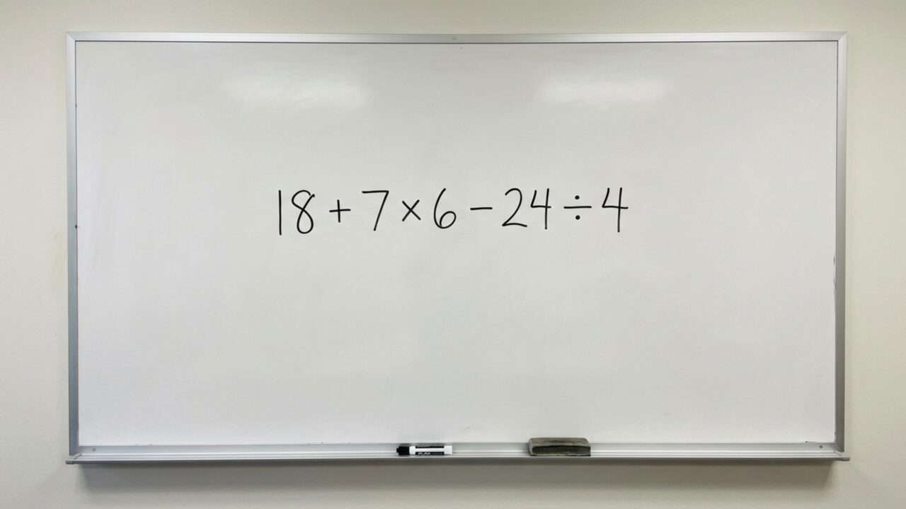 Tente resolver 18 + 7 × 6 – 24 ÷ 4 sem calculadora e teste sua memória do ensino fundamental
