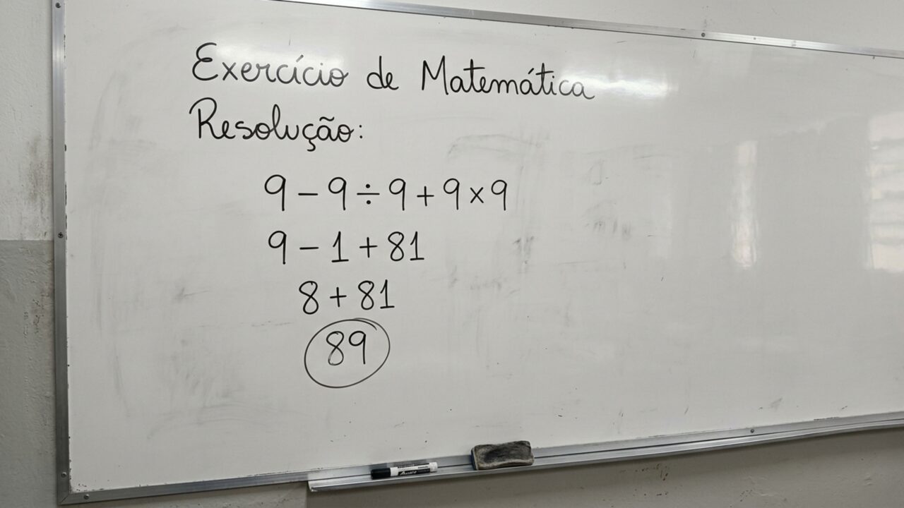 Descubra quanto é 9 − 9 ÷ 9 + 9 × 9 sem olhar a calculadora e teste seu conhecimento
