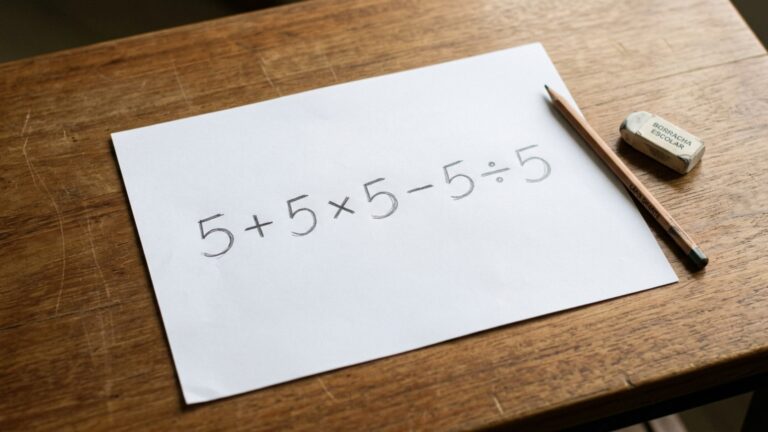 Resolva 5 + 5 × 5 − 5 ÷ 5 e teste se você consegue chegar ao resultado certo sem calculadora