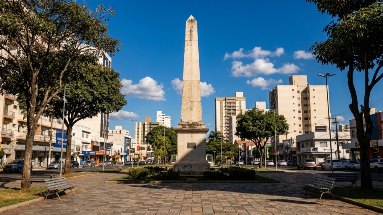 O ponto que Rondon calculou como o centro da América do Sul fica numa praça desta capital, que está entre as 10 melhores do país para viver