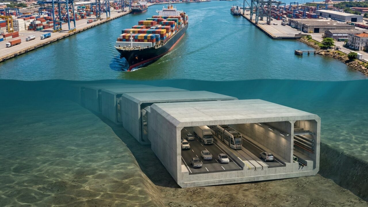 O super projeto brasileiro de R$ 6,8 bilhões colocará o primeiro túnel imerso da América Latina no fundo do canal entre Santos e Guarujá
