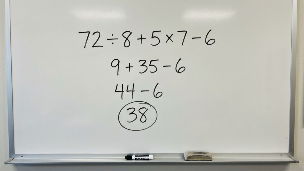 Tente resolver 72 ÷ 8 + 5 × 7 - 6 sem calculadora e teste o que você lembra da escola // IMAGEM ILUSTRATIVA