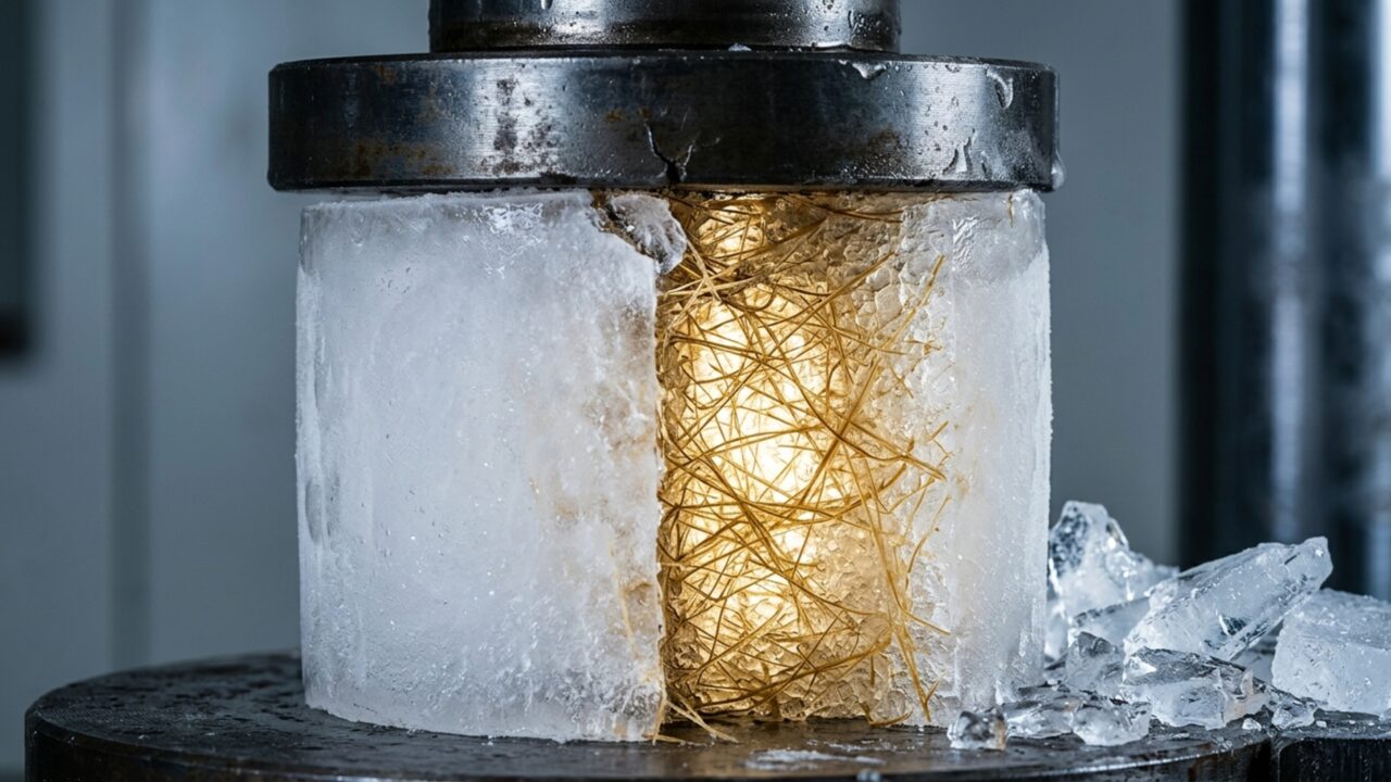 Cientistas misturam cristais de plantas com gelo e criam material 10 vezes mais forte, capaz de absorver 70 vezes mais energia antes de quebrar