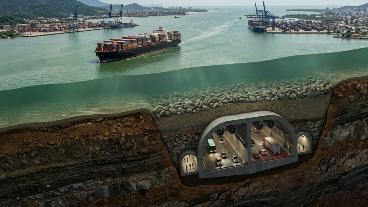 Megaobra de R$ 6,8 bilhões vai colocar 870 metros de túnel no fundo do mar para ligar duas cidades em uma travessia de 5 minutos