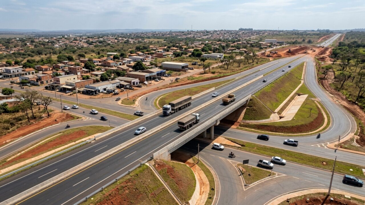 No interior do Centro-Oeste, uma obra de R$ 202 milhões prevê 8 viadutos e 12 km de duplicação para reorganizar o trânsito de uma rodovia federal // IMAGEM ILUSTRATIVA